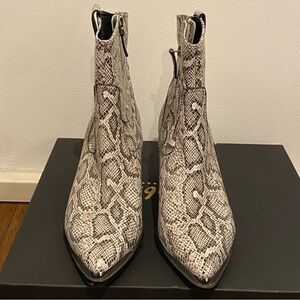 Villa Rouge Snakeskin Leather Black/ White / Gray Ankle Women’s Boots